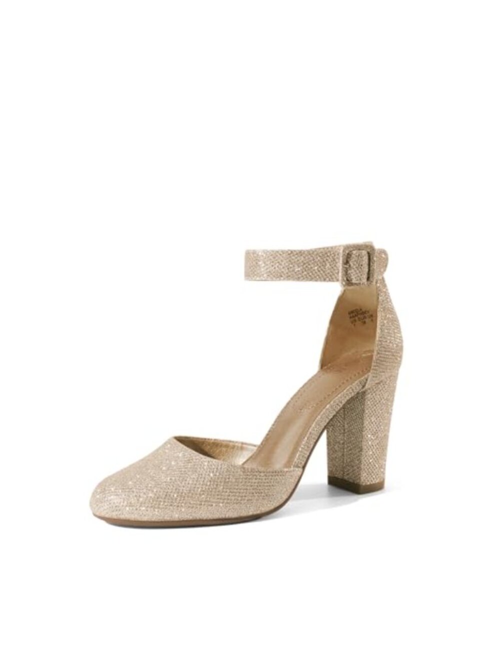Women's Closed Toe High Block Heel Pumps with Ankle Strap 3-Inch Heels